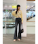 【3サイズ展開XS-M] 内スリットベルボトムデニムパンツ