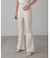 【3サイズ展開XS-M] 内スリットベルボトムデニムパンツ