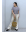 【3サイズ展開XS-M] 内スリットベルボトムデニムパンツ