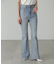 【3サイズ展開XS-M] 内スリットベルボトムデニムパンツ