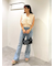 【3サイズ展開XS-M] 内スリットベルボトムデニムパンツ