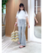 【3サイズ展開XS-M] 内スリットベルボトムデニムパンツ