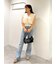 【4サイズ展開XS-L] 内スリットベルボトムデニムパンツ