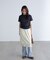 【4サイズ展開XS-L] 内スリットベルボトムデニムパンツ