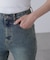 【3サイズ展開XS-M] 内スリットベルボトムデニムパンツ