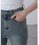 【3サイズ展開XS-M] 内スリットベルボトムデニムパンツ