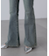 【3サイズ展開XS-M] 内スリットベルボトムデニムパンツ