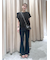 【3サイズ展開XS-M] 内スリットベルボトムデニムパンツ