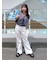 【4サイズ展開XS-L] ベーシックワイドデニムパンツ