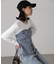 フロントジップデニムキャミビスチェ