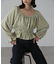 スクエアネックシャーリングブラウス