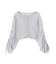 ［グレーカラーWEB限定］袖ドロストギャザーボレロ