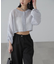 ［グレーカラーWEB限定］袖ドロストギャザーボレロ