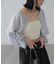 ［グレーカラーWEB限定］袖ドロストギャザーボレロ