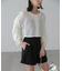 ［グレーカラーWEB限定］袖ドロストギャザーボレロ