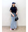 チュール×ロゴTシャツ
