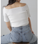 コンパクトオフショルリブニット
