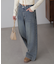 裾ボタン2wayバギーデニムパンツ