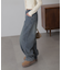 裾ボタン2wayバギーデニムパンツ