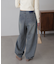 裾ボタン2wayバギーデニムパンツ