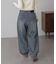 裾ボタン2wayバギーデニムパンツ