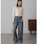 裾ボタン2wayバギーデニムパンツ