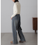 裾ボタン2wayバギーデニムパンツ
