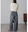 裾ボタン2wayバギーデニムパンツ