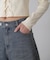 裾ボタン2wayバギーデニムパンツ