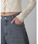 裾ボタン2wayバギーデニムパンツ