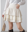 起毛レースティアードミニスカート