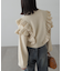 肩フリルケーブルニット