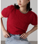 フェザーパフスリーブ半袖ニット