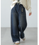 ダブルニーワイドデニムパンツ