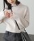 鹿の子編みハイネックニット