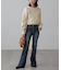ウエストゴムパールミックスケーブルドロストニット