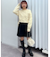 ウエストゴムパールミックスケーブルドロストニット