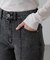 [低身長サイズ／Sシリーズ]フロントシームフレアストレッチデニムパンツ