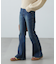 [低身長サイズ／Sシリーズ]フロントシームフレアストレッチデニムパンツ