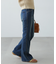 [低身長サイズ／Sシリーズ]フロントシームフレアストレッチデニムパンツ