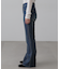 [低身長サイズ／Sシリーズ]フロントシームフレアストレッチデニムパンツ