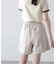 梳毛調合繊ベルト付きタックショートパンツ
