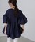 ［MFM］ギャザーコンビチュニックブラウス