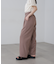麻調合繊タックワイドパンツ