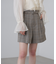麻調合繊タックベルト付きショートパンツ