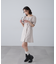 配色ステッチ前開きミニワンピース
