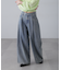 クリンクル加工タックワイドデニムパンツ