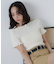 2wayオフショルフリルリブ半袖ニット