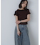 2wayオフショルフリルリブ半袖ニット