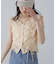 ドロストリボンフレンチブラウス